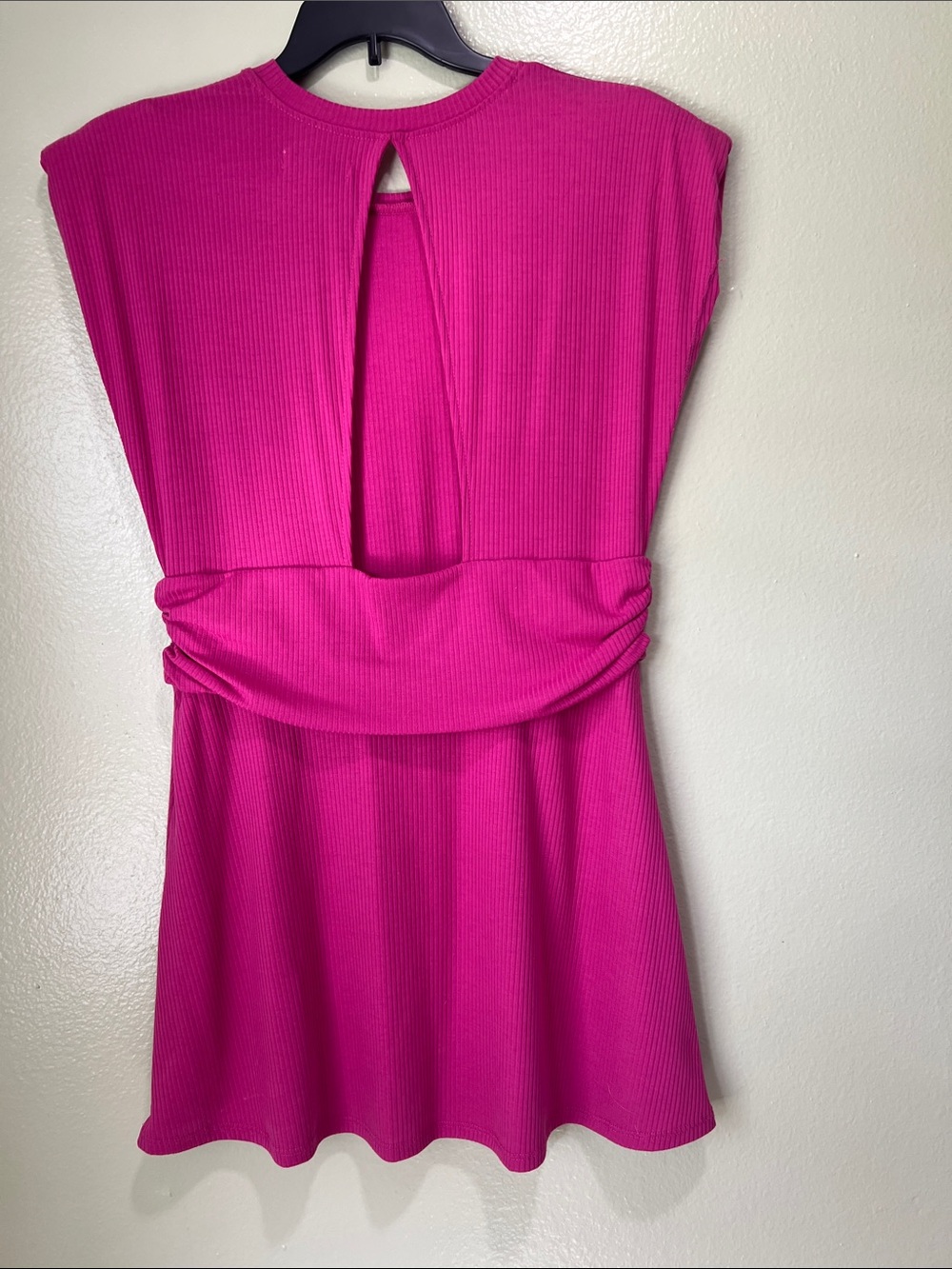 AND NOW THIS Fuchsia Ribbed Mini Dress - Picture 6 of 6